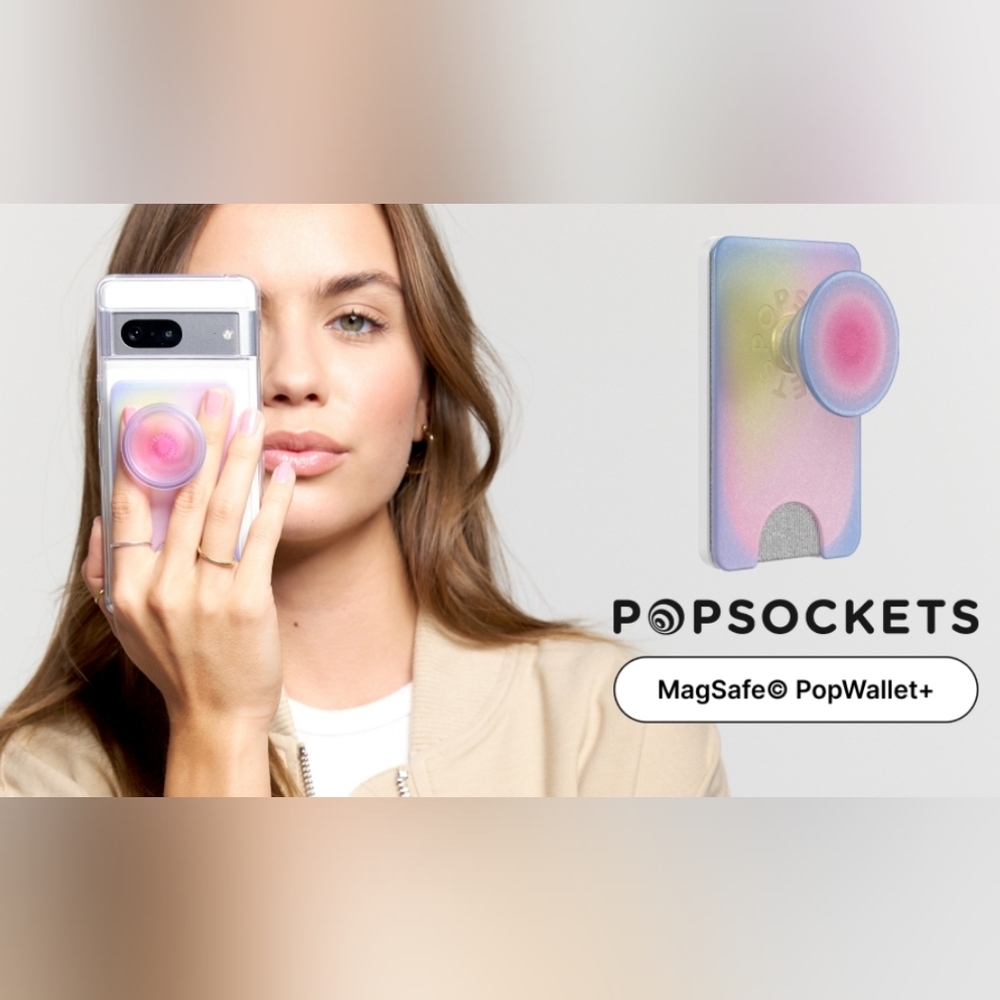 PopSockets Popwallet Plus Aura Iridescent CC ID Holder Pop Wallet PopWallet+